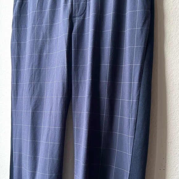 ATHLETA Brooklyn Textured Ankle Pants Navy Windowpane Plaid Sz 2 - Picture 6 of 16
